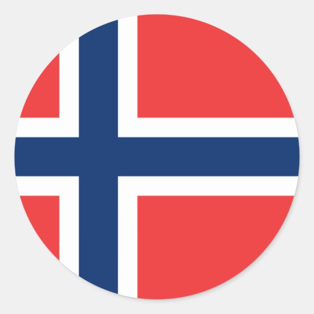 Sticker Rond Drapeau de Norway (Devant)