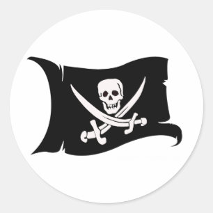 Sticker Rond Drapeau de ondulation #10 Jack Rackham