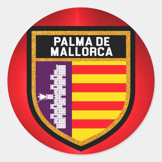 Sticker Rond Drapeau de Palma de Majorque (Devant)