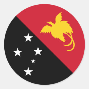 Sticker Rond Drapeau de Papouasie-Nouvelle-Guinée