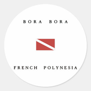 Sticker Rond Drapeau de piqué de scaphandre de Polynésie