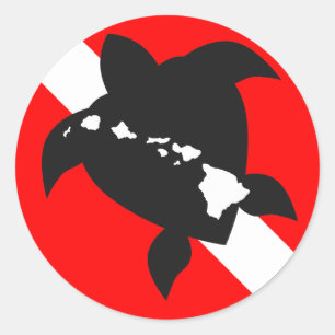 Sticker Rond Drapeau de plongée