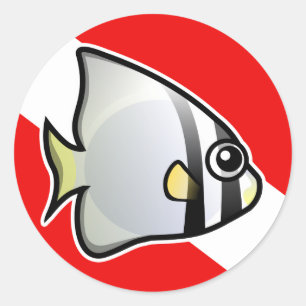 Sticker Rond Drapeau de plongée Batfish