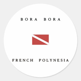 Sticker Rond Drapeau de plongée Bora Bora Polynésie Française