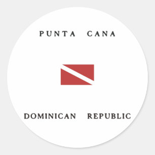Sticker Rond Drapeau de plongée de Punta Cana République Domini