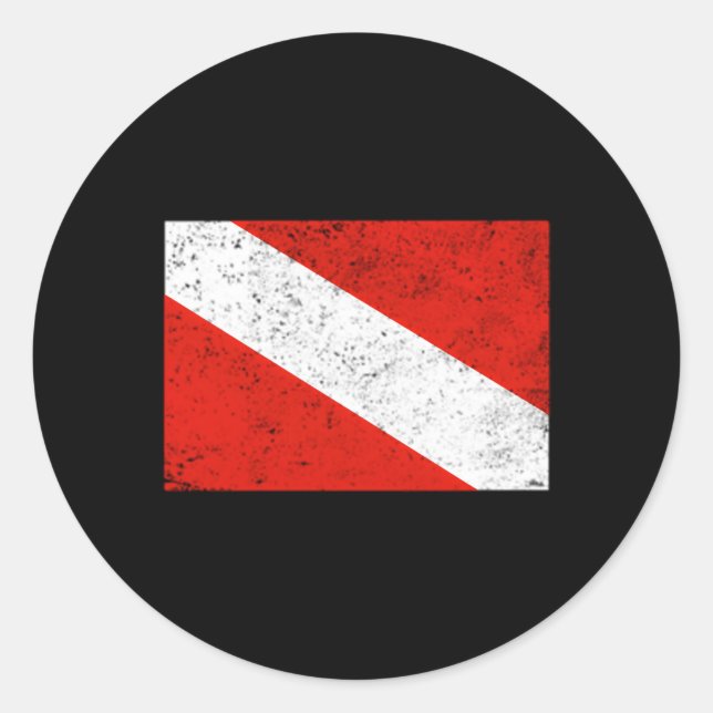 Sticker Rond Drapeau de plongée Plongée sous-marine (Devant)