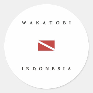 Sticker Rond Drapeau de plongée Wakatobi Indonésie