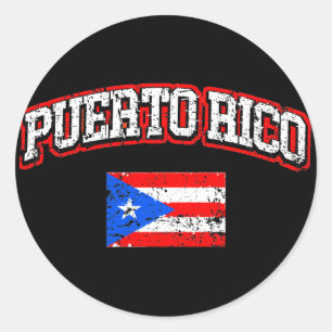 Sticker Rond Drapeau de Porto Rico