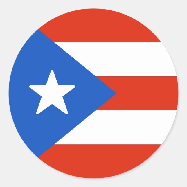 Sticker Rond Drapeau de Porto Rico (Devant)