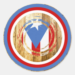 Sticker Rond Drapeau de Porto Rico