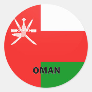 Sticker Rond Drapeau de qualité de rondeau de l'Oman