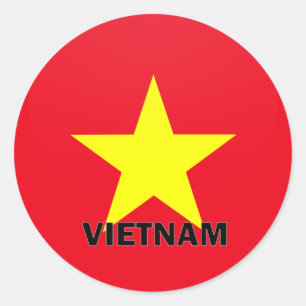 Sticker Rond Drapeau de qualité de rondeau du Vietnam