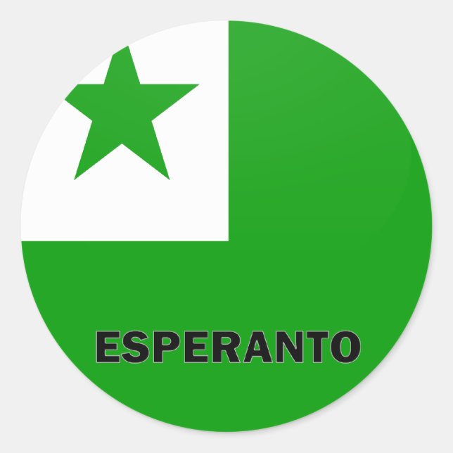 Sticker Rond Drapeau de qualité Esperanto Roundel (Devant)