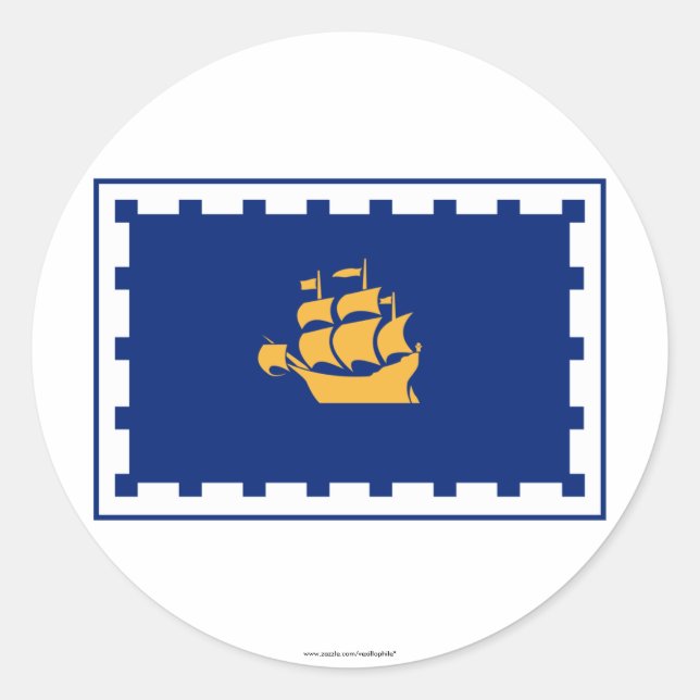 Sticker Rond Drapeau de Québec (Devant)