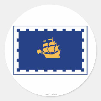 Sticker Rond Drapeau de Québec
