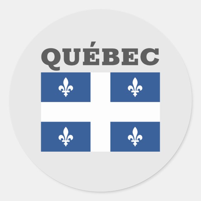 Sticker Rond Drapeau de Québec, Canada (Devant)