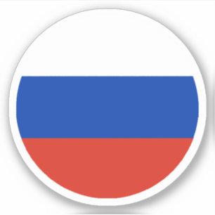 Sticker rond drapeau de Russie