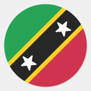 Sticker Rond Drapeau de Saint-Kitts-et-Nevis