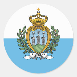 Sticker Rond Drapeau de Saint-Marin