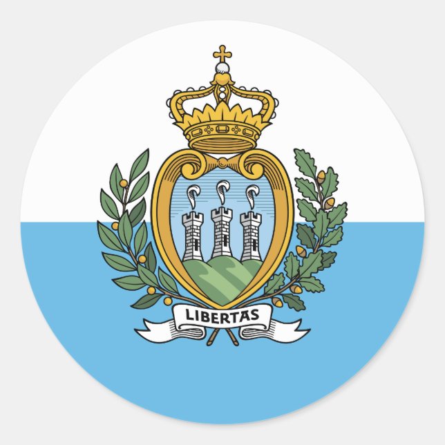 Sticker Rond Drapeau de Saint-Marin (Devant)