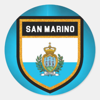 Sticker Rond Drapeau de Saint-Marin