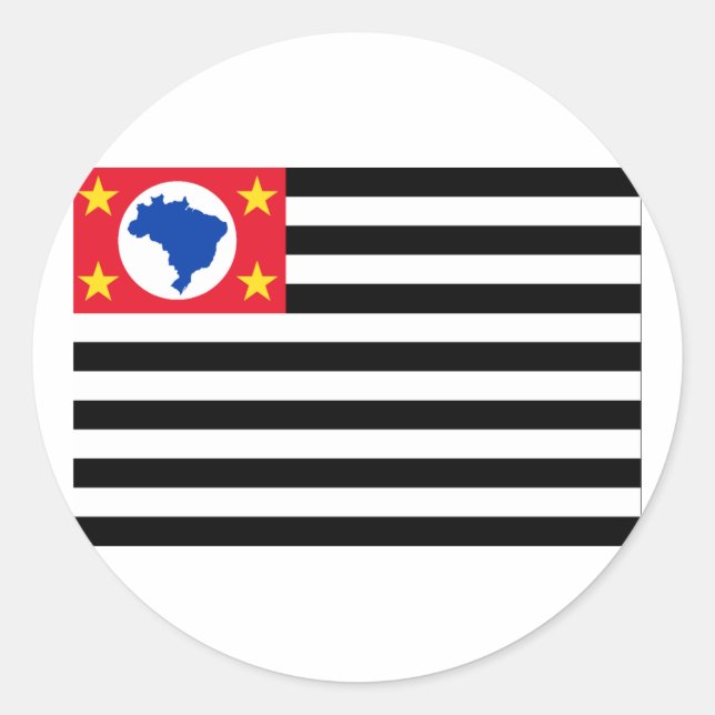 Sticker Rond Drapeau de São Paulo, Brésil (Devant)