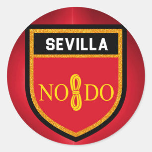 Sticker Rond Drapeau de Sevilla