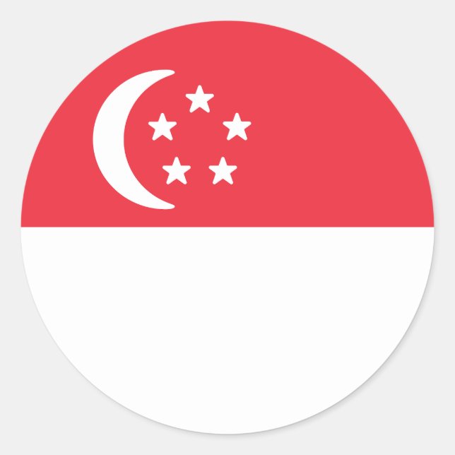 Sticker Rond Drapeau de Singapour (Devant)
