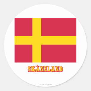 Sticker Rond Drapeau de Skåneland