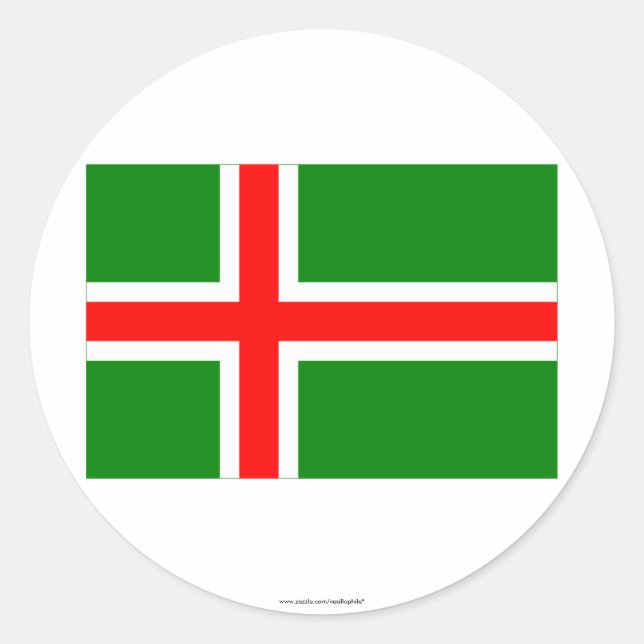 Sticker Rond Drapeau de Småland (non officiel) (Devant)
