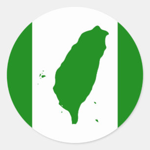 Sticker Rond Drapeau de Taïwan