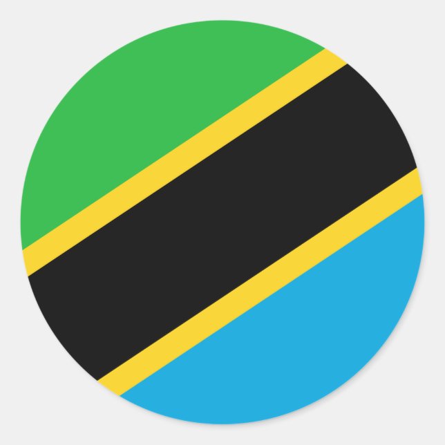 Sticker Rond Drapeau de Tanzanie (Devant)
