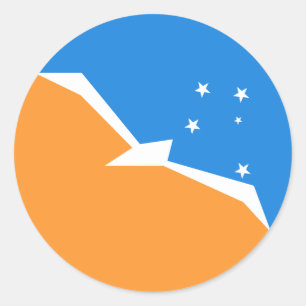 Sticker Rond Drapeau de Terre de Feu. Patagonia, Argentine