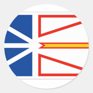 STICKER ROND DRAPEAU DE TERRE-NEUVE
