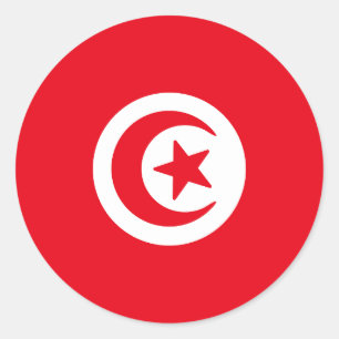 Sticker Rond Drapeau de Tunisie
