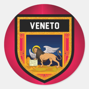 Sticker Rond Drapeau de Veneto