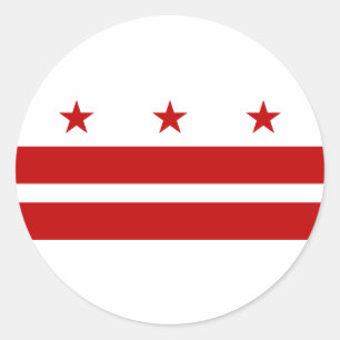 Sticker Rond Drapeau de Washington DC