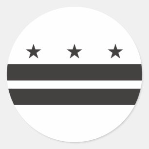 Sticker Rond Drapeau de Washington DC - noir