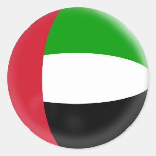 Sticker Rond drapeau des 20 petit Emirats Arabes Unis