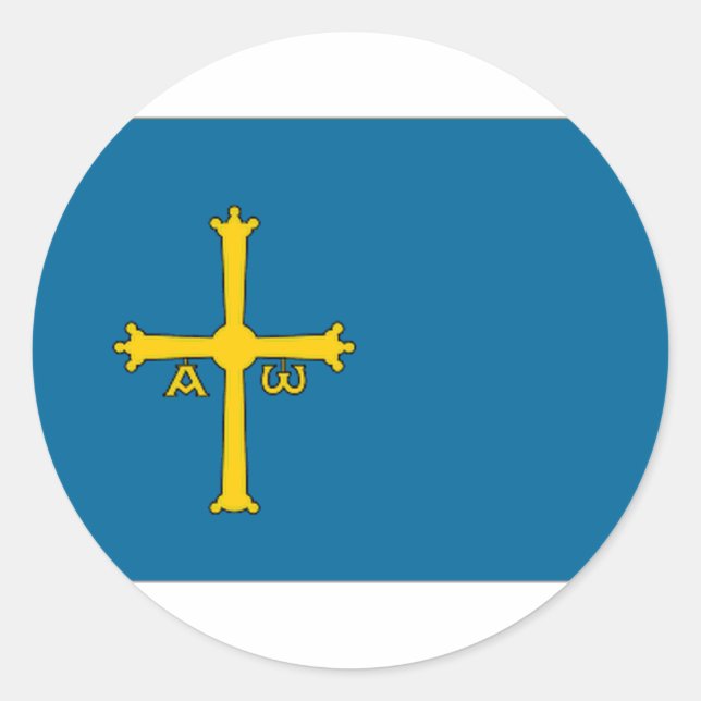 Sticker Rond Drapeau des Asturies en Espagne (Devant)