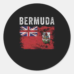 Sticker Rond Drapeau des Bermudes en détresse - Drapeau des Ber