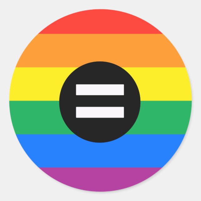 Sticker Rond Drapeau des droits des homosexuels (Devant)