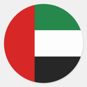 Sticker Rond Drapeau des Émirats arabes unis