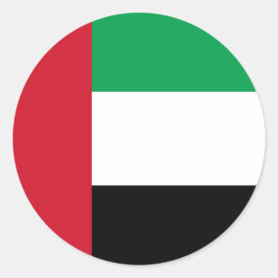 Sticker Rond Drapeau des Émirats arabes unis
