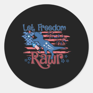 Sticker Rond Drapeau des enfants de laisser la liberté rawr T-r