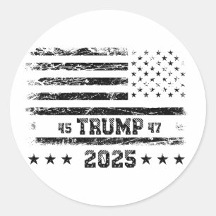 Sticker Rond Drapeau des Etats-Unis.Donald Trump.