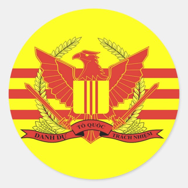 Sticker Rond Drapeau des forces militaires de la République du  (Devant)