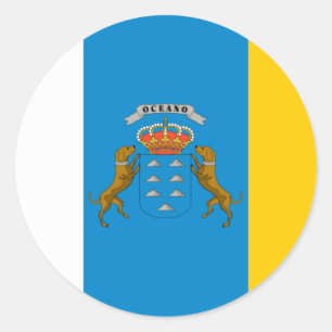Sticker Rond Drapeau des îles Canaries (Espagne)