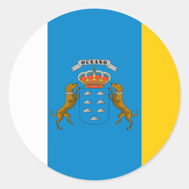Sticker Rond Drapeau des îles Canaries (Espagne) (Devant)