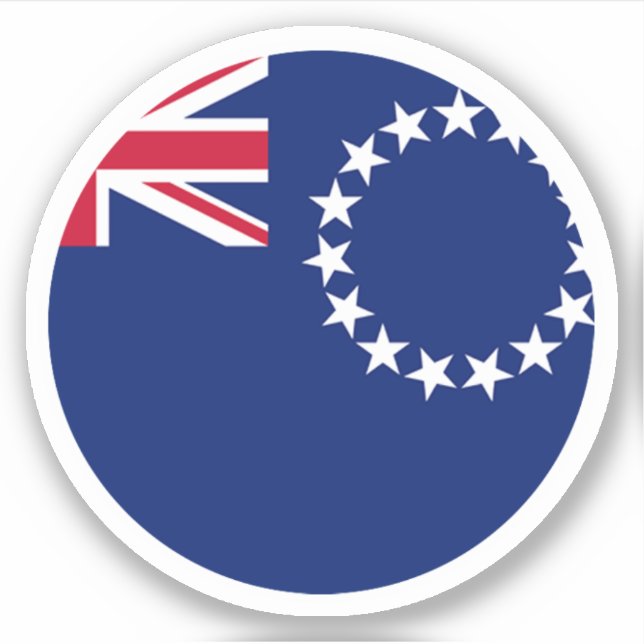 Sticker rond Drapeau des Îles Cook (Devant)